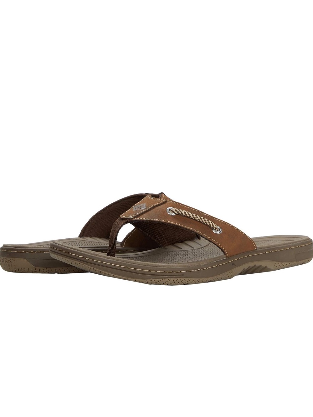 Sperry’s Men’s Havasu Brown Leather Thong Flip Flop Sandals Size 11M